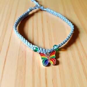 Rainbow Butterfly Hemp Anklet